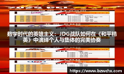 数字时代的英雄主义：JDG战队如何在《和平精英》中演绎个人与集体的完美协奏
