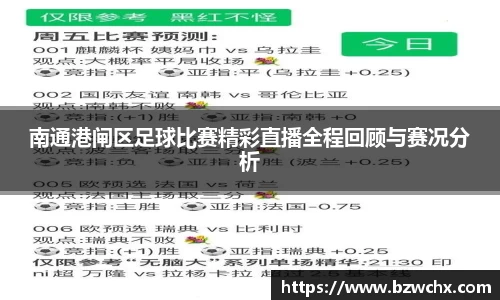 南通港闸区足球比赛精彩直播全程回顾与赛况分析